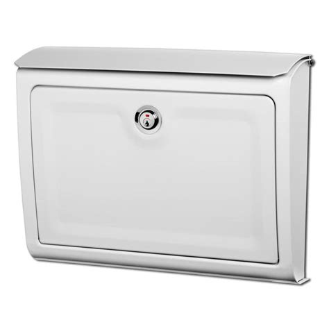 standard white metal mail box|white wall mounted mailboxes residential.